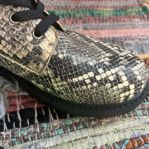 Salt + Umber Sustainable Eco Chic Snakeskin Combat Boots 39/8.5 - Picture 10 of 16